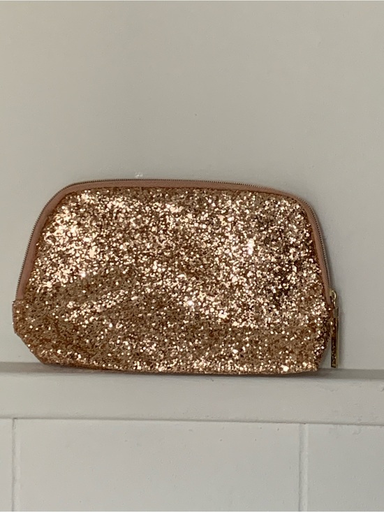 Lancome Handbags - Lancome Rose Gold Glitter Cosmetic Pouch